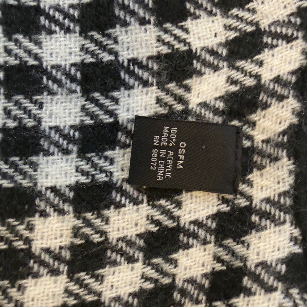 Reversible Plaid Houndstooth Open Front Poncho Wrap Shawl Cape Chic Fall Classy - Picture 6 of 9